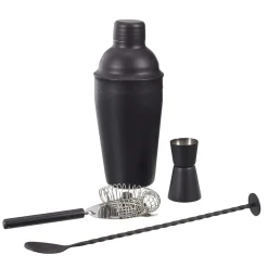 Cocktails Et Boissons|* Coffret A Cocktail 4 Accessoires Noirs