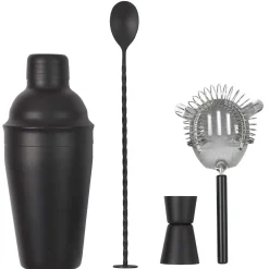 Cocktails Et Boissons|* Coffret A Cocktail 4 Accessoires Noirs