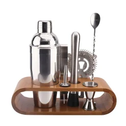 Cocktails Et Boissons|* Coffret A Cocktail Support Bambou