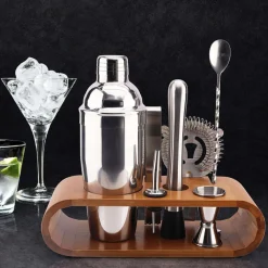Cocktails Et Boissons|* Coffret A Cocktail Support Bambou