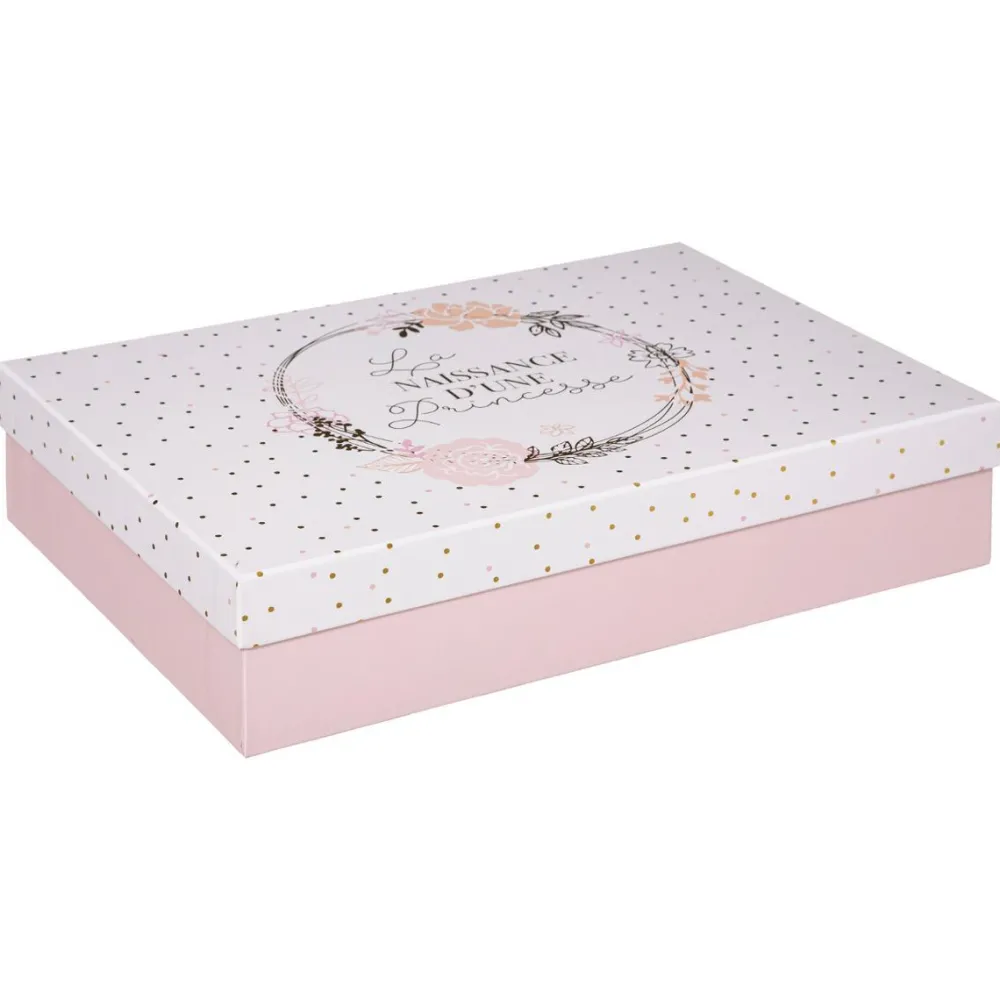 Atmosphera Coffret Empreinte Fleurs D.38X8.4X26.8Cm- Objets De Decoration Pour Enfant