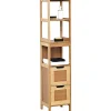 * Meubles Salle De Bain>Colonne Bambou Et Mdf 2 Tiroirs 3 Étagères Mahe