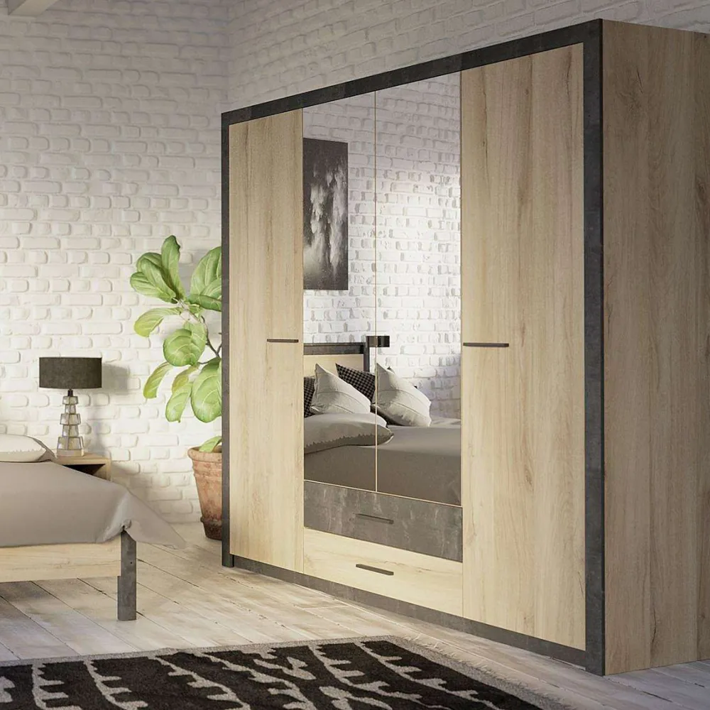 * Chiffonniers>Colorado Armoire 4Portes 2Tiroirs Chene Kronberg Sidewal