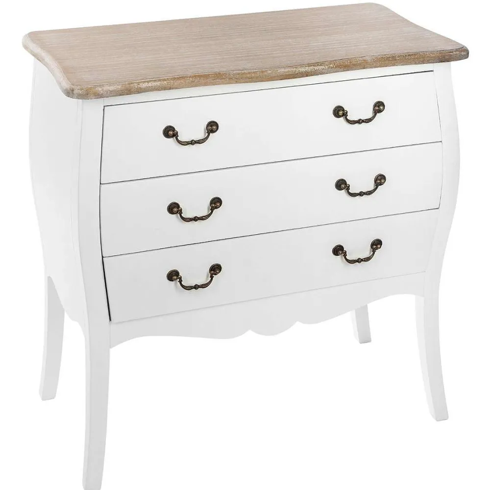 Atmosphera Commodes>Commode 3 Tiroirs Blanc Chrysa