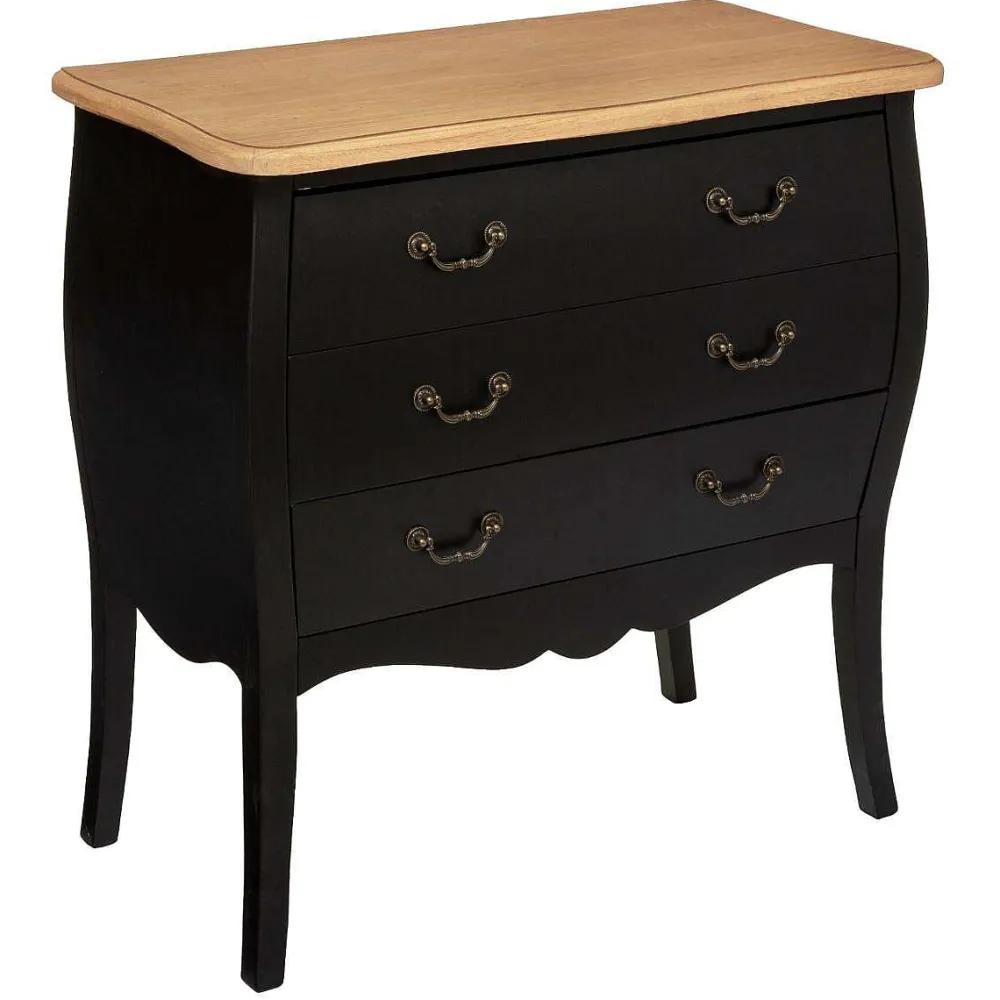 Atmosphera Commodes>Commode 3 Tiroirs Noir Chrysa