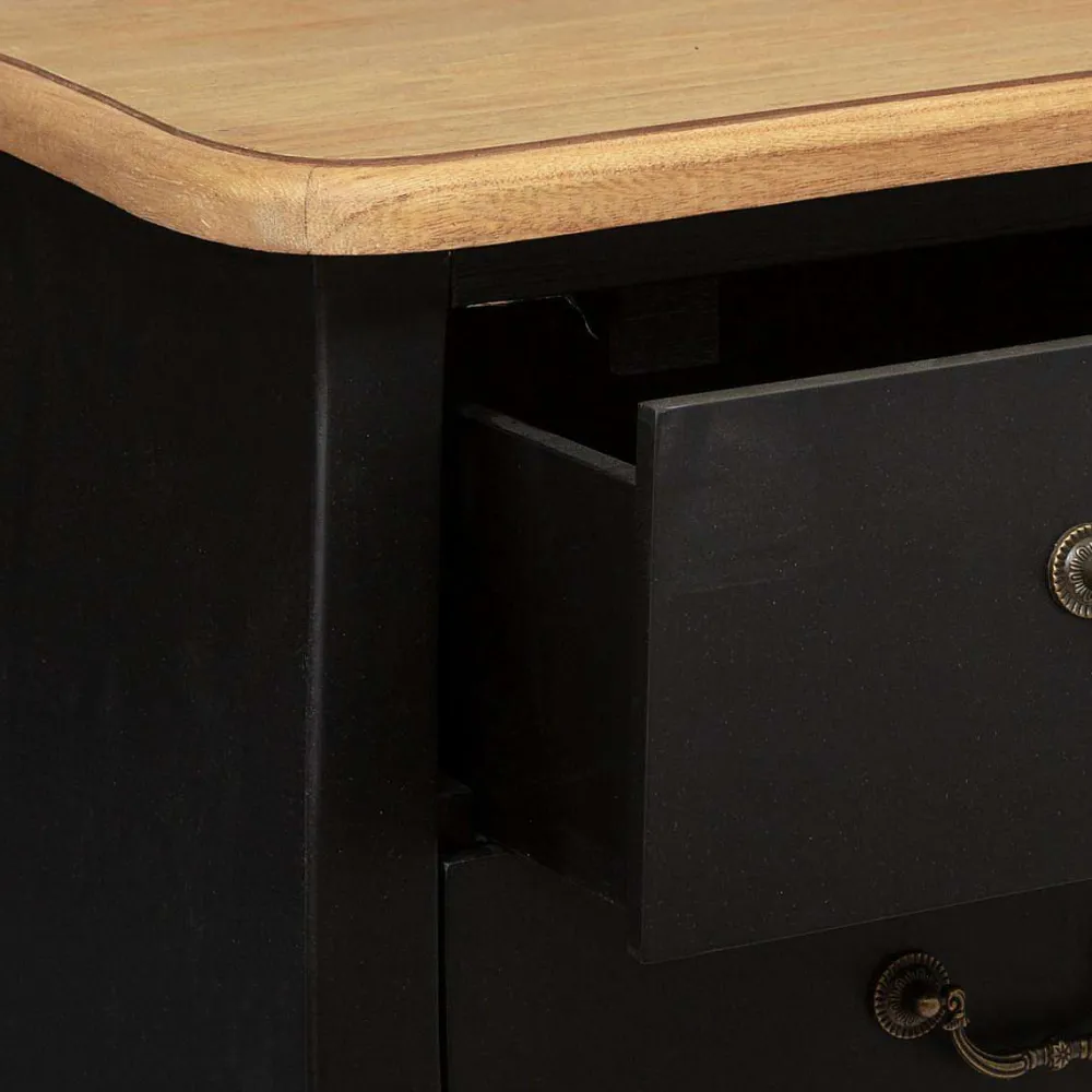 Atmosphera Commodes>Commode 3 Tiroirs Noir Chrysa