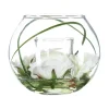 Atmosphera Composition Fleurs Vase Verre Avec Votive H.10Cm- Compositions Florales