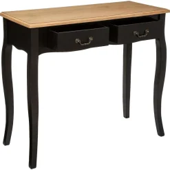 Atmosphera Tables Consoles></noscript>Console 2 Tiroirs Noir Chrysa
