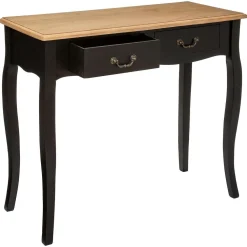 Atmosphera Tables Consoles></noscript>Console 2 Tiroirs Noir Chrysa
