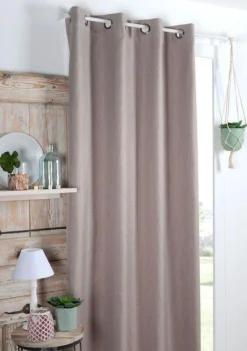 maxibazar Copenhague Occultant Polaire 140X260Cm Lin- Rideaux Occultants Et Coussins