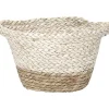 Rangements Deco|* Corbeille Bicolore Ovale Pm Matiere Vegetale Naturel Blanc