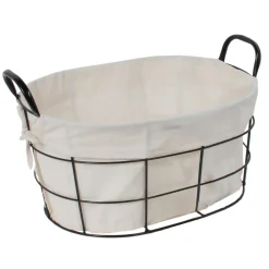 maxibazar Corbeille Filaire Ovale Avec Doublure 40 X 30 X 20 Cm Gm- Paniers Et Cagettes