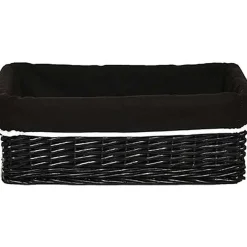 Rangements Deco|* Corbeille Osier Noir Taille L