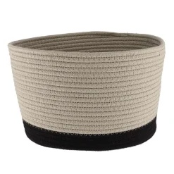 Rangement Salle De Bain|* Corbeille Ovale Grand Modele Coton 32X25Cm Ficelle Noir