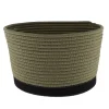 Rangement Salle De Bain|* Corbeille Ovale Grand Modele Coton 32X25Cm Kaki Noir