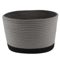 Rangement Salle De Bain|* Corbeille Ovale Grand Modele Coton 32X25Cm Gris Noir