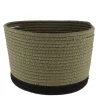 Rangement Salle De Bain|* Corbeille Ovale Moyen Modele Coton 28X22.5Cm Kaki Noir
