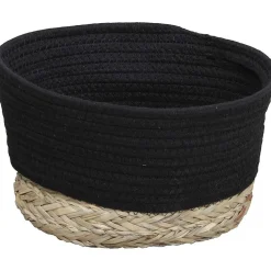 Rangements Deco|* Corbeille Ovale Petit Modele 25X20Cm Noir Naturel