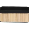 Rangements Deco|* Corbeille Rectangle 40X28X16Cm Bambou Tissu Noir