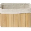 Rangements Deco|* Corbeille Rectangle 22X16X14Cm Bambou Tissu Lin