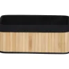 Rangements Deco|* Corbeille Rectangle 37X25X15Cm Bambou Tissu Noir