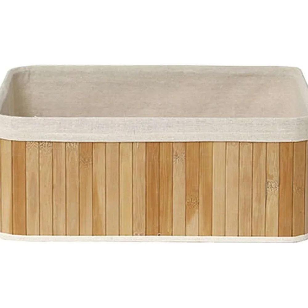 Rangements Deco|* Corbeille Rectangle 40X28X16Cm Bambou Tissu Lin