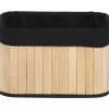 Rangements Deco|* Corbeille Rectangle 22X16X14Cm Bambou Tissu Noir