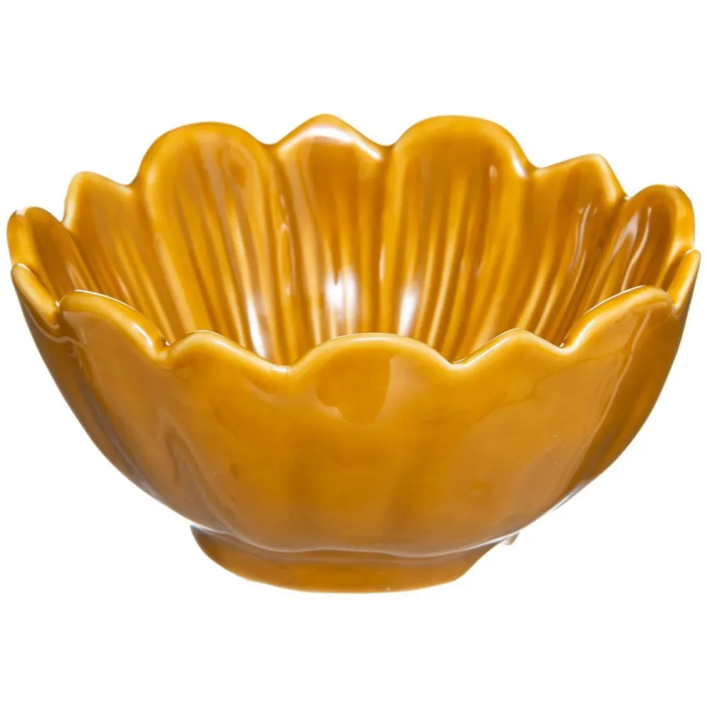 Atmosphera Coupelle Ceramique Fleur Folk- Objets De Decoration