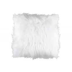 maxibazar Coussin Blanc Fourrure- Coussins Deco