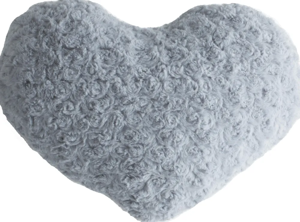 Atmosphera Coussin Coeur Boucle Gris 28X36Cm- Plaids