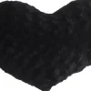 Atmosphera Coussin Coeur Boucle Noir 28X36Cm- Plaids