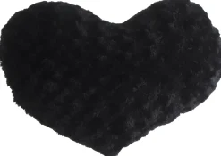 Atmosphera Coussin Coeur Boucle Noir 28X36Cm- Plaids
