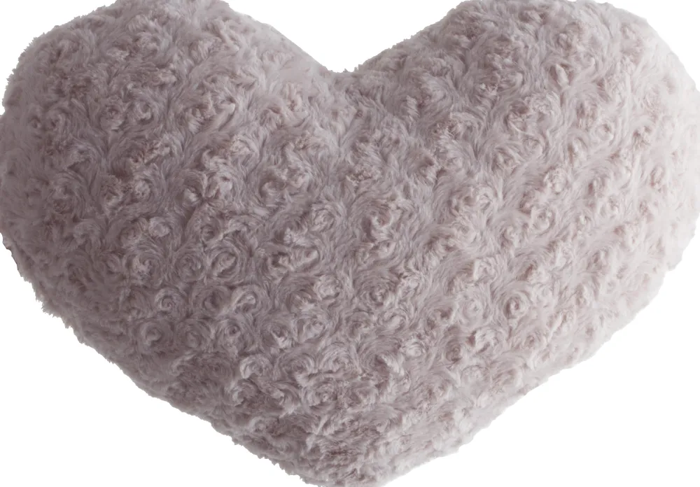 Atmosphera Coussin Coeur Boucle Rose 28X36Cm- Plaids