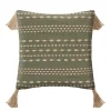 maxibazar Coussin Coton Jute Botanic Kaki 40X40Cm- Textile Deco