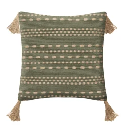 maxibazar Coussin Coton Jute Botanic Kaki 40X40Cm- Textile Deco