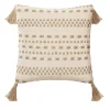 maxibazar Coussin Coton Jute Botanic Ivoire 40X40Cm- Textile Deco