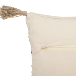 maxibazar Coussin Coton Jute Botanic Ivoire 40X40Cm- Textile Deco