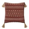 maxibazar Coussin Coton Jute Botanic Terracotta 40X40Cm- Textile Deco