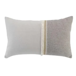 maxibazar Coussin Dehous Franges 30X50Cm Coton Recycle Jute Chanez- Coussins Deco