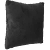 maxibazar Coussin Fourrure Bouclee Noir 45X45Cm- Plaids