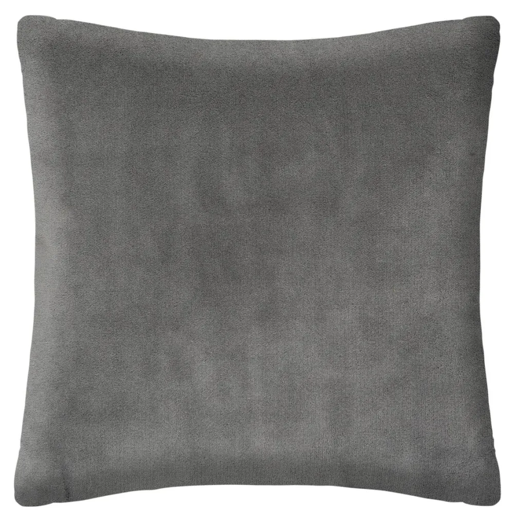 Atmosphera Coussin Fourrure Bouclee Ardoise 45X45Cm- Plaids