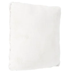 maxibazar Coussin Fourrure Bouclee Ecru 45X45Cm- Plaids