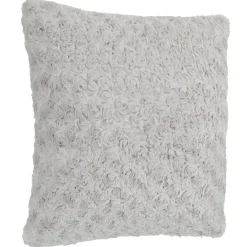 maxibazar Coussin Fourrure Bouclee Gris Clair 45X45Cm- Plaids