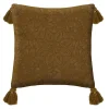 maxibazar Coussin Motif Brode Night Moutarde 40X40Cm- Textile Deco