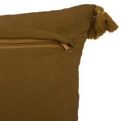 maxibazar Coussin Motif Brode Night Moutarde 40X40Cm- Textile Deco