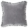 Atmosphera Coussin Pompons Gris Fonce 40X40Cm- Coussins Deco