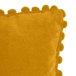 Atmosphera Coussin Pompons Ocre 40X40Cm- Coussins Deco