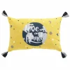 maxibazar Coussin Pompons 30X50Cm Imprime Petit Astronaute- Coussins