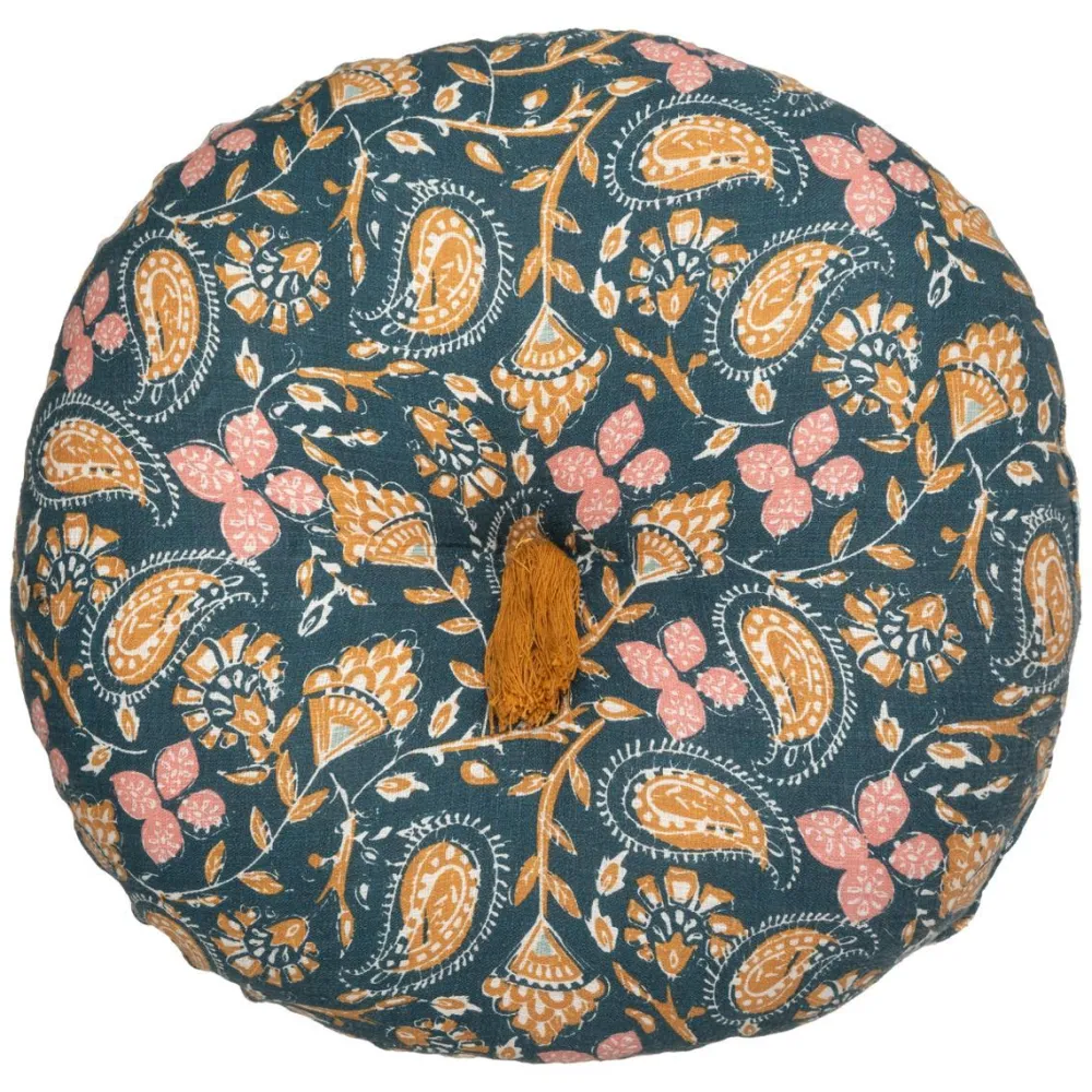 Atmosphera Coussin Slub Imprime Folk D.40Cm- Textile Deco