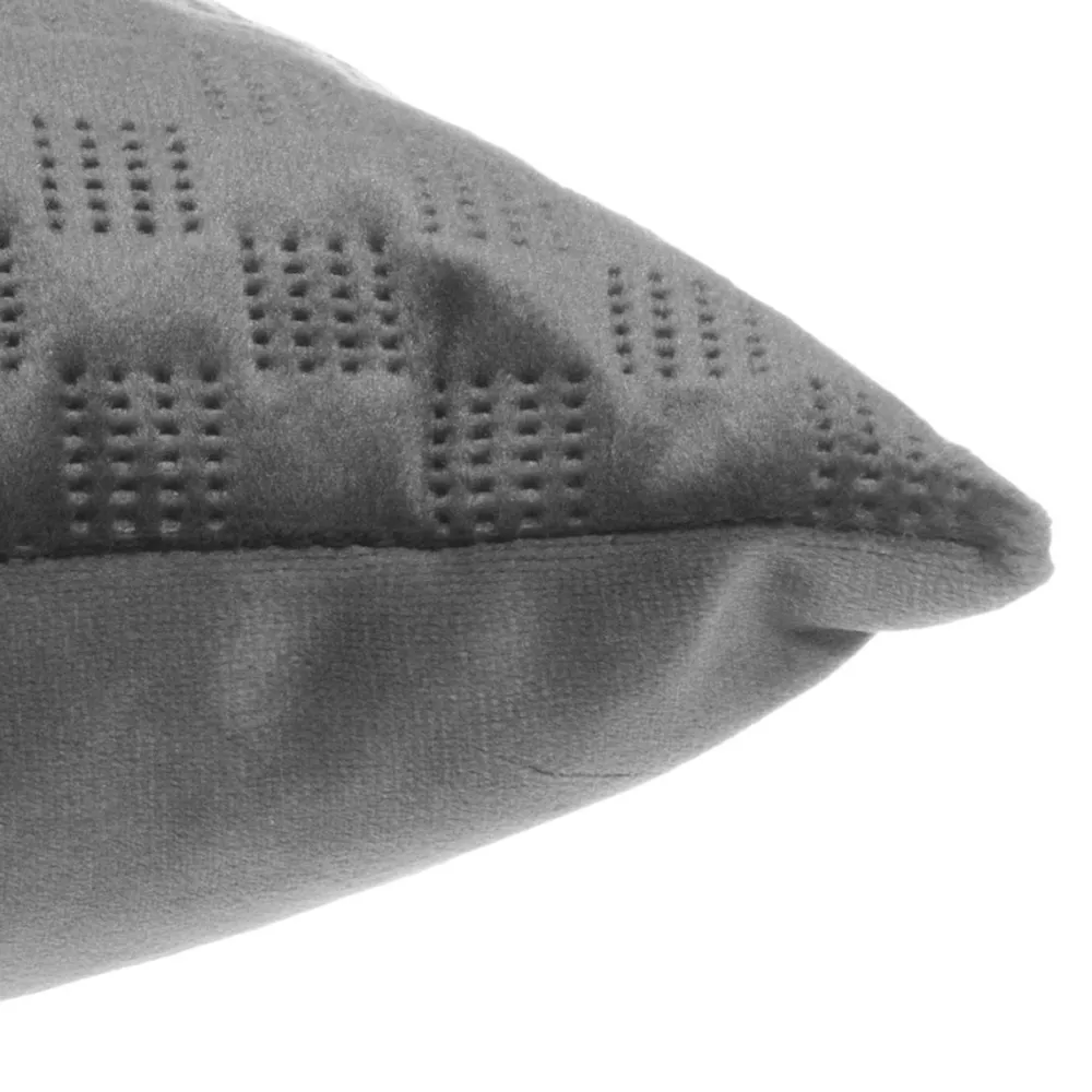 Atmosphera Coussin Velours Dolce Gris 40X40Cm- Rideaux Occultants Et Coussins